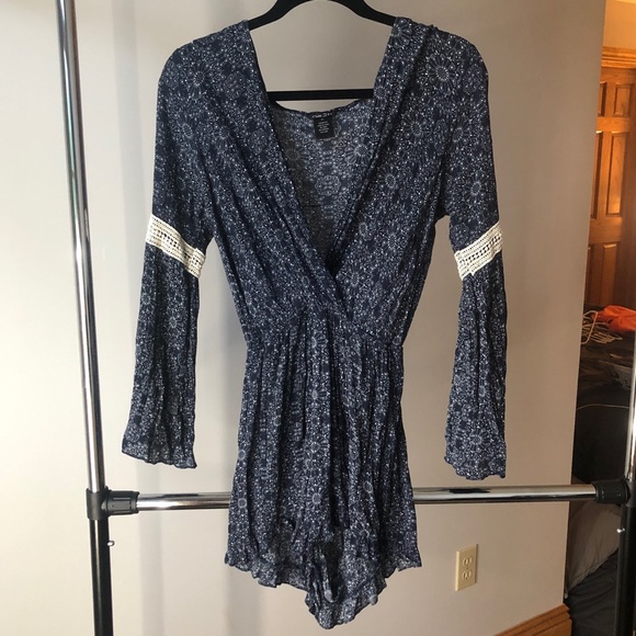 Blue Floral Romper - Picture 1 of 2